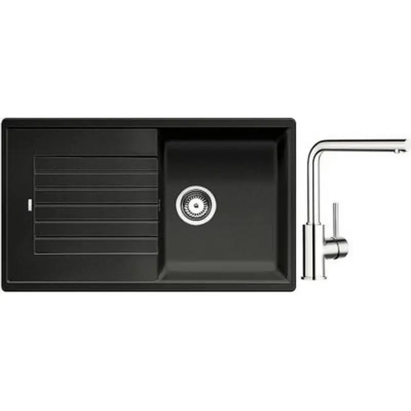 BLANCO Set Spüle ZIA 5 S Silgranit Anthrazit + Armatur Mila chrom Top-Preis