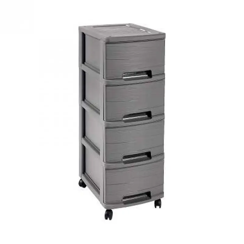 Abverkauf CURVER RIBBON Schubladenkommode 4 x 10L, 26,4 x 67,5 x 35,1 cm, grau 00748-T37