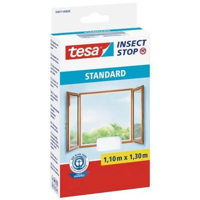 TESA Insect Stop Fliegennetz für Fenster STANDARD, weiß 1,1m x 1,3m 55671-20 Knallerangebot
