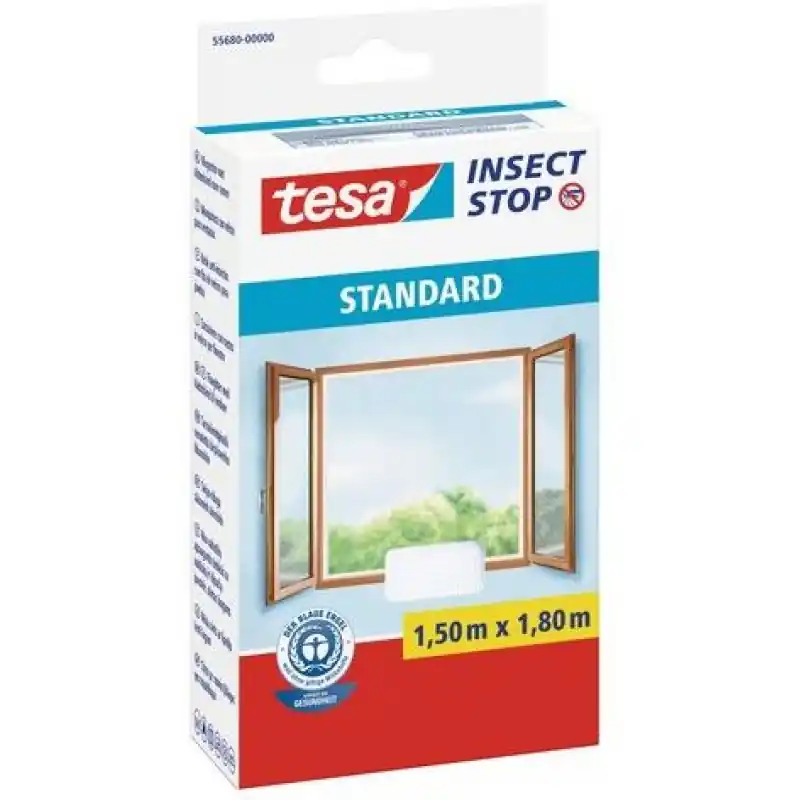 Sonderangebot TESA Insect Stop Fliegennetz für Fenster STANDARD, weiß 1,5m x 1,8m 55680