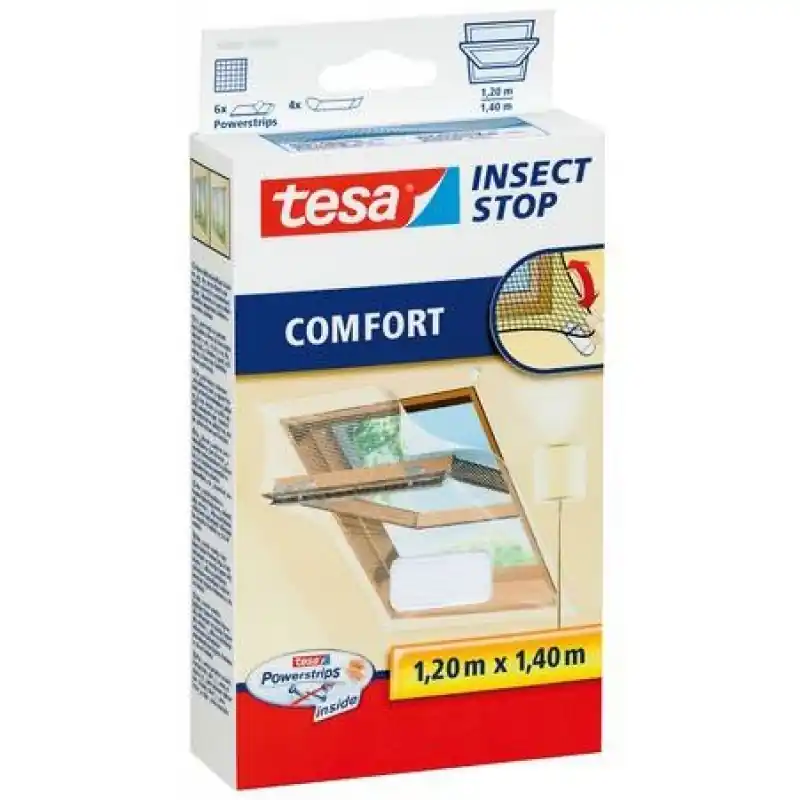 TESA insect Stop Fliegengitter COMFORT für Dachfenster, weiß 1,2m x 1,4m 55881-00020 Must-Have