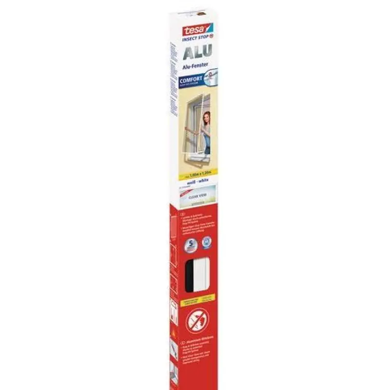 Günstig TESA Insect Stop Fliegengitter ALU Comfort TÜREN, weiß , Netz -anthrazit 1m x 1,2m 55194