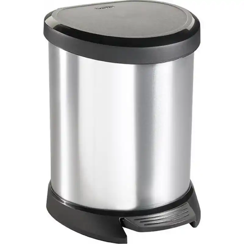Zertifiziert CURVER DECO BIN 5L Treteimer 24,6 x 27,7 x 21 cm silber metallic 02160-599