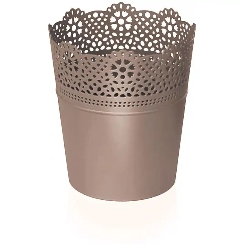 Versand Am Gleichen Tag Prosperplast LACE Blumentopf mit Spitzenumrandung 11,2 cm mocca DLAC115-7529U