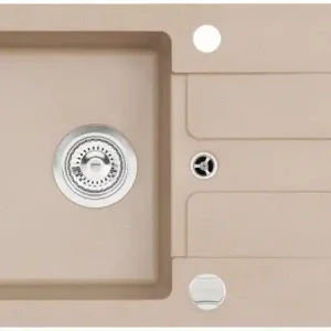 Knallerangebot ALVEUS CORTINA 110 Granitspüle 750 x 420 mm, POP-UP, beige