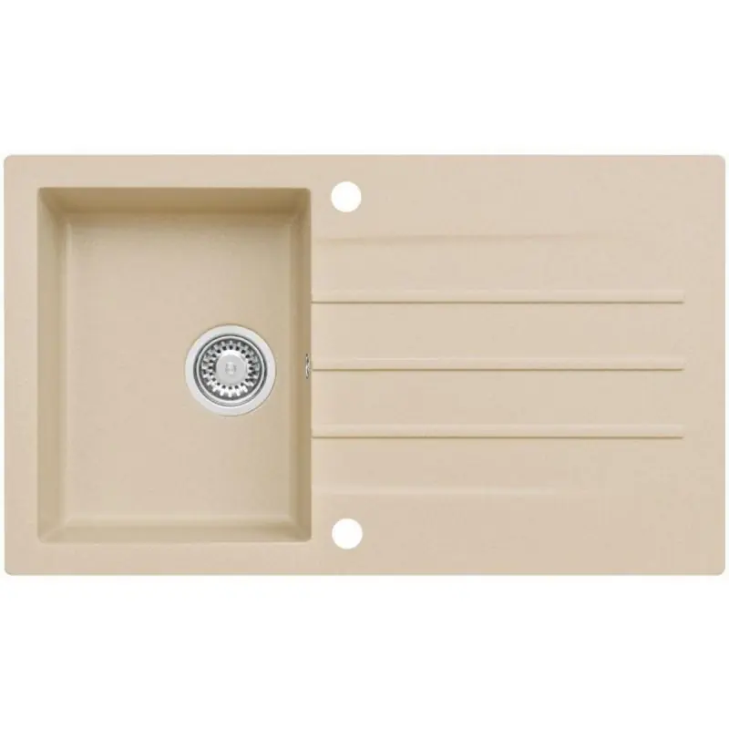 Top-Preis ALVEUS CORTINA 130 Granitspüle 860 x 500 mm, Siphon + Hahnlochstopfen, beige
