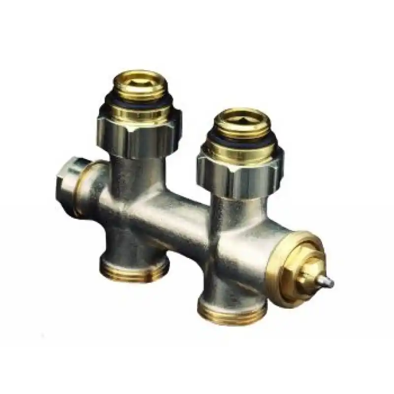 Abverkauf OVENTROP-Anschlussarmatur "Multiblock T" 1/2"AG x 3/4"AG, 1-u.2-Rohr, Messing, Dg, 1184033
