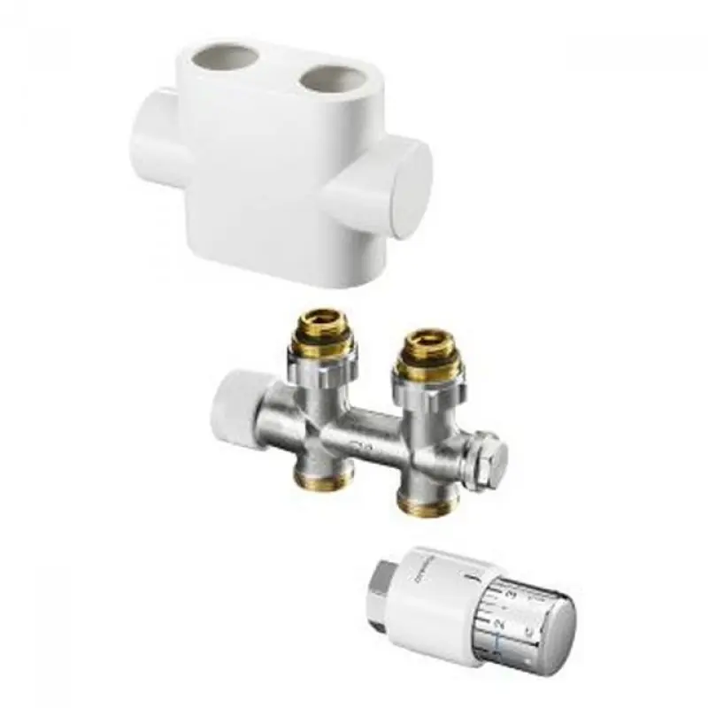 OVENTROP-Anschluss-Set für Badheizkörper "Multiblock T/Uni SH", Durchgang, weiß 1184183 Neu Im Sortiment