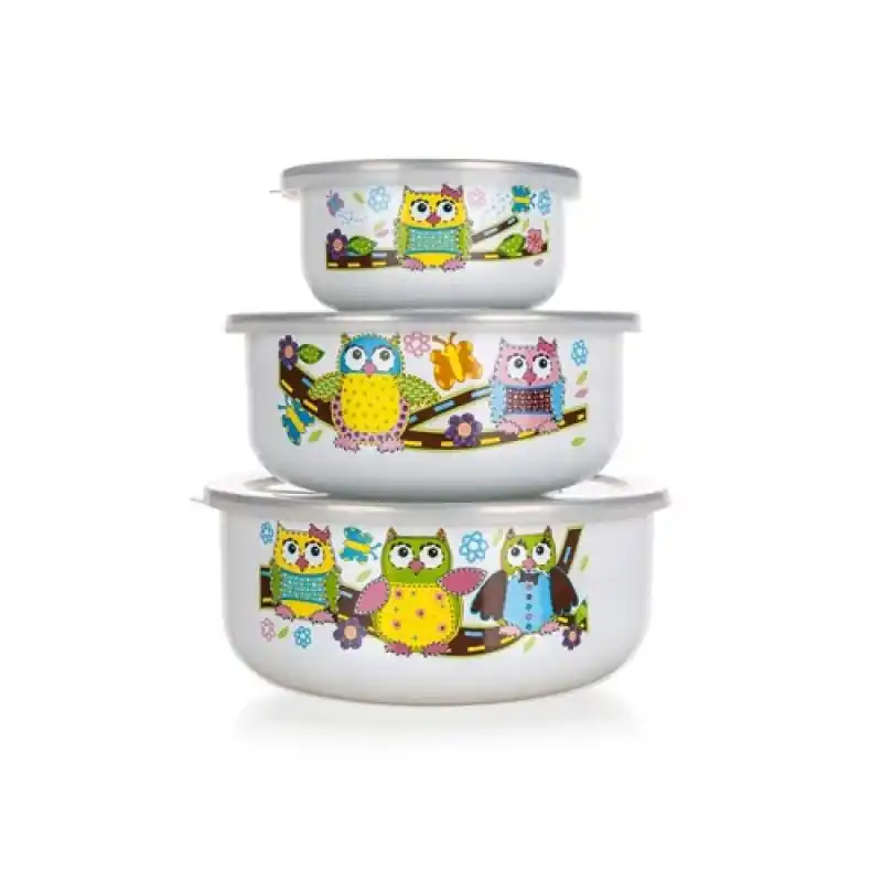 Garantierte Lieferung BANQUET OWLS 3 Schalen emailliert 1320076OWL