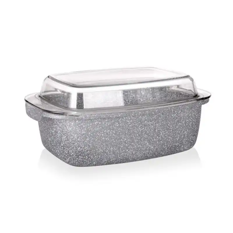 BANQUET GRANITE Bräter antihaft 5,7 L mit Glasdeckel 40051332 Zertifiziert