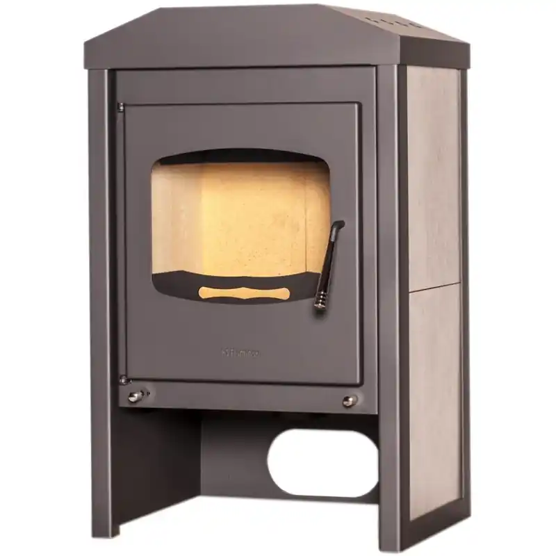 HS FLAMINGO Kaminofen VEGA 9kW, Anthrazit/gebleichte Eiche Highlight