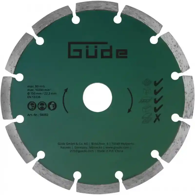 GÜDE Diamanttrennscheibe 150mm 58092 Highlight
