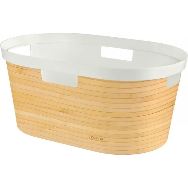 CURVER INFINITY 39L Wäschekorb 58,5 x 38,5 x 26,5 cm Bamboo 04762-B45 Schnäppchen