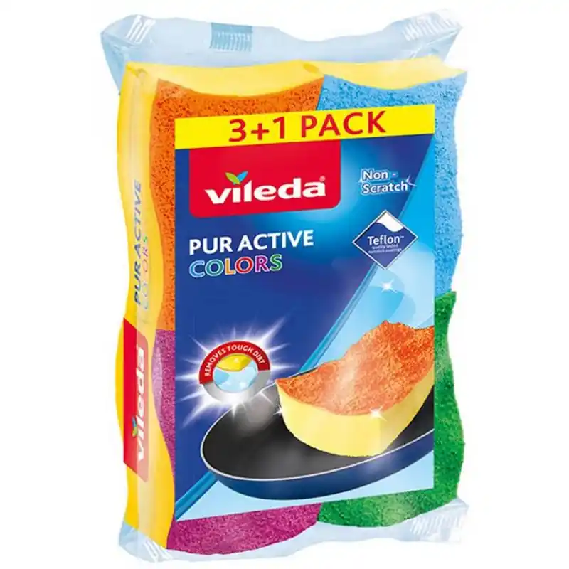 VILEDA PUR Schwämme 3+1 St. Color Edition 149470 Günstig