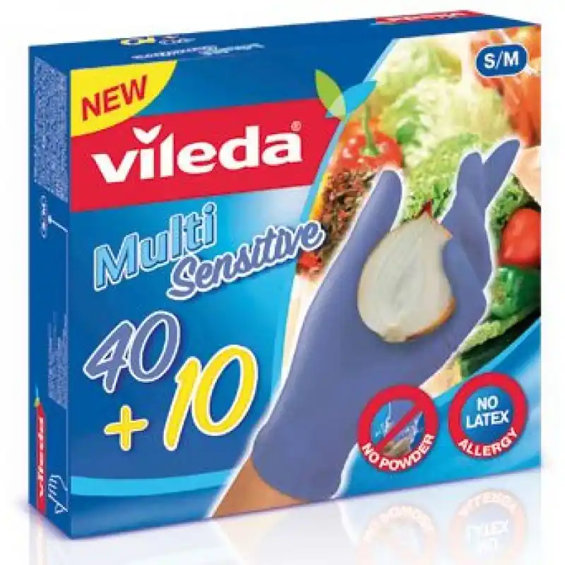 VILEDA Handschuhe Multi Sensitive 40 + 10 S/M 146083 Schneller Versand