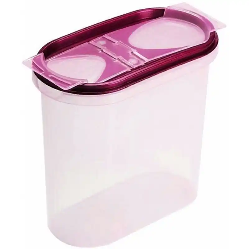 HEIDRUN Schüttdose Oval 2 l, Transparent/Rosa 1722 Knallerangebot