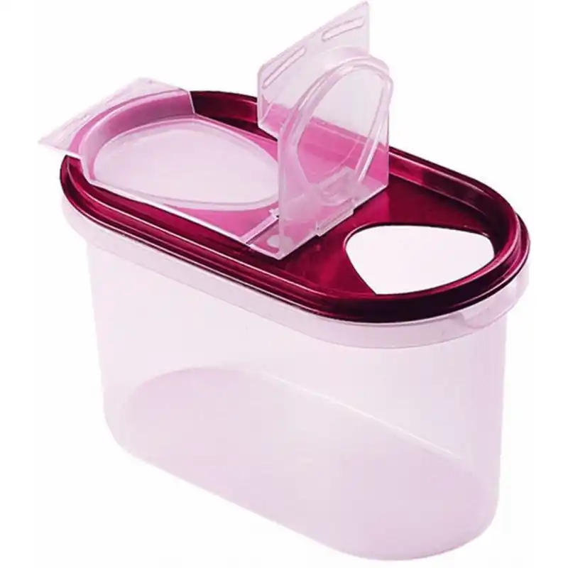 HEIDRUN Schüttdose Oval 1 L , Transparent/Rosa 1721 Heißes Angebot