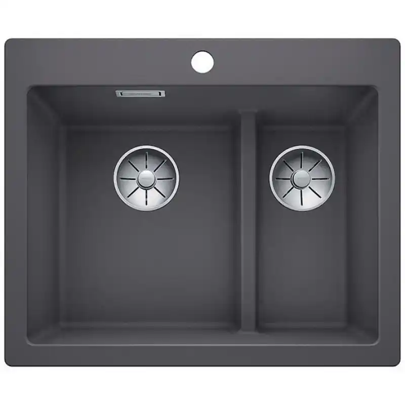 Neue Ware BLANCO Pleon 6 Split Granitspüle ohne Exzenter felsgrau 521690