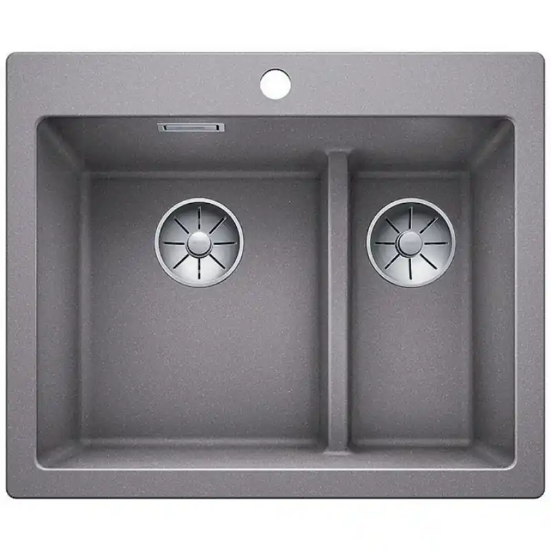 BLANCO Pleon 6 Split Granitspüle ohne Exzenter aluminium 521691 Markenprodukt