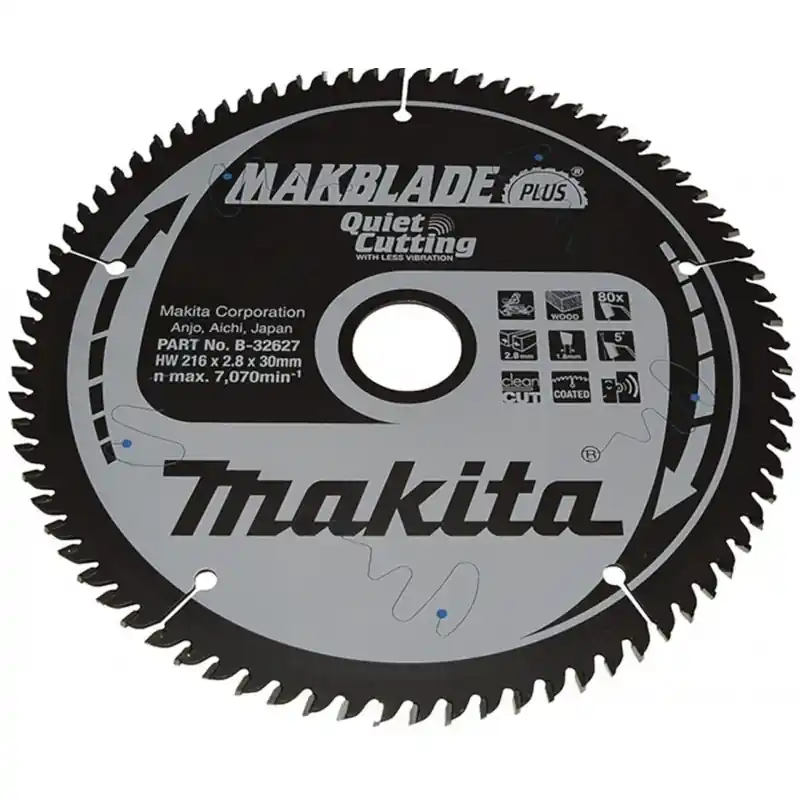 Makita B-32627 – Kreissägeblatt MAKBLADE PLUS 216 × 2,8 × 30 mm, 80 Zähne Neuheit