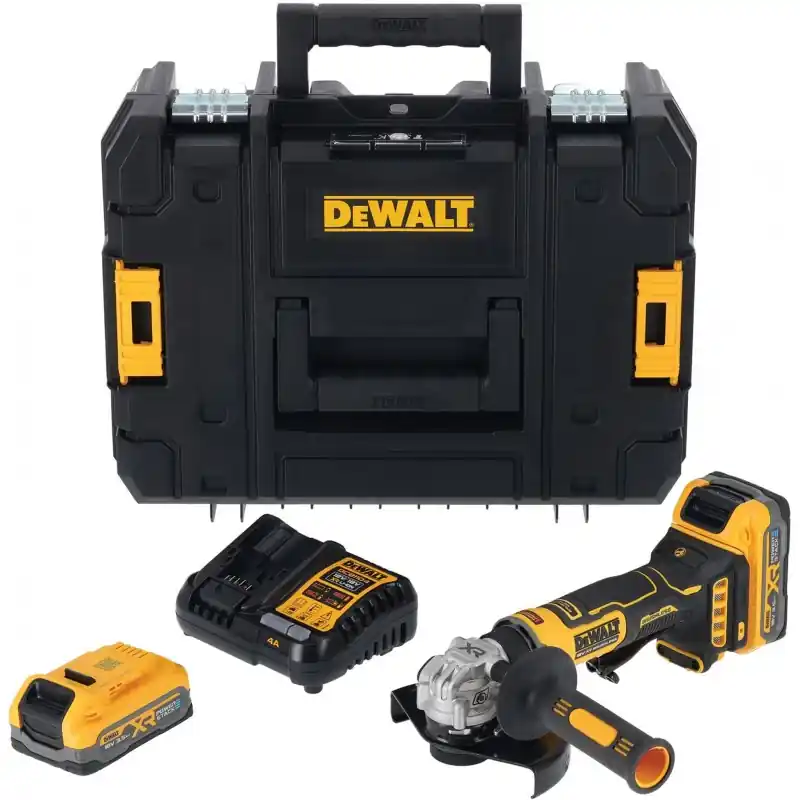 Preiswert DeWALT DCG404S2T-QW Akku-Winkelschleifer XR (125mm/18V/ohne Akku/Tstak-Koffer)