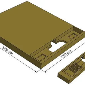 Markenprodukt Bodenebenes Duschelement ,,universal für Duschrinne 1400x1200x120 mm, Einbauhöhe 120 mm