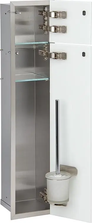 WC-Wandcontainer, 2 weiß Glas- türen, 1Papierrollenfach + 1 fach, BxH 180x825mm, Anschlag rechts Beliebt