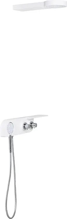 Wand-Brausepanell Erzana aus Stristalplant, mit Thermostat, Farbe weiß Zertifiziert