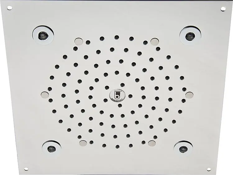 Kopfbrause EKIN Flat Light mit 4 LED weissem Licht 260x260mm, Edelstahl poliert Neu