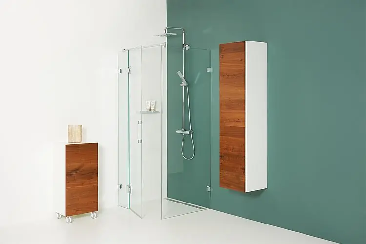 Eck-Duschkabine Elisei 1 Dreht. +2 Fixt.,770x770x2000mm,8mmESG Anschlag rechts Online Kaufen