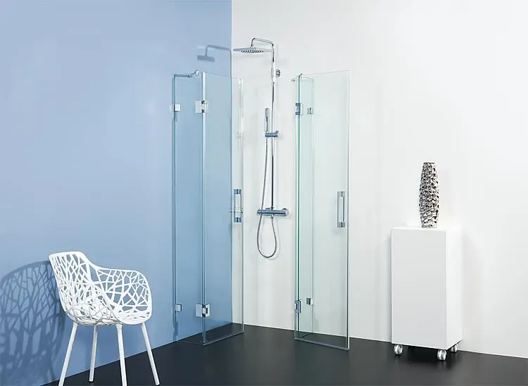 Eck-Duschkabine Elisei Modell 6 2 Dreht.+ 2 Fixt., auto. schließ. bei 25 ,870x870x2000mm, 8mm ESG, r Preis Gesenkt