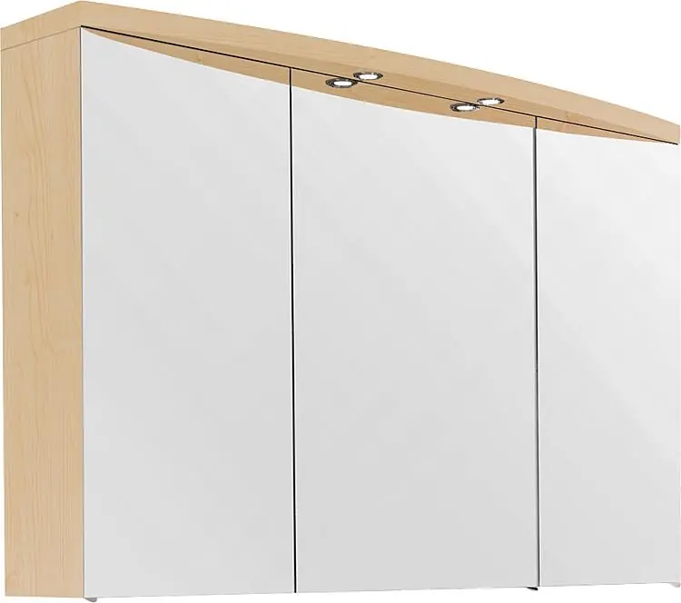 Spiegelschrank mit Beleuchtung Birne Dekor 3 Türen 1200x798x340mm Must-Have