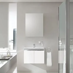 Geprüft Badmöbel-Set EOLA weiß matt Breite 600mm 2 Türen