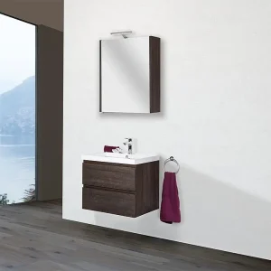 Saisonangebot Badmöbel-Set ELAI Serie MBO Eiche dunkel Dekor Breite 600mm 2 Auszüge