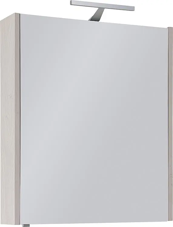 Markenware Spiegelschrank mit Beleuchtung Eiche hell Dekor 1 Türe 600x750x188mm