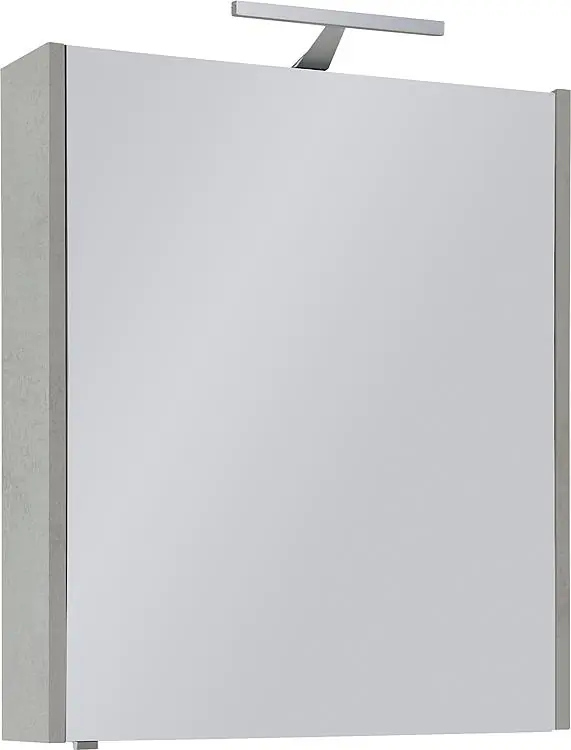 Markenprodukt Spiegelschrank mit Beleuchtung Eiche grau Steindekor 1 Türe 600x750x188mm