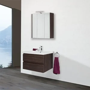 Aktuell Badmöbel-Set ELAI Serie MBO Eiche dunkel Dekor Breite 850 2 Auszüge