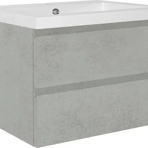 Abverkauf WTU+Mineralguss-WT ELAI Eiche grau Steindekor 2 Auszüge 860x550x510mm
