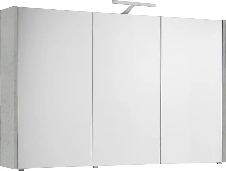 Beliebt Spiegelschrank mit Beleuchtung Eiche grau Steindekor 3 Türen 1200x750x188mm