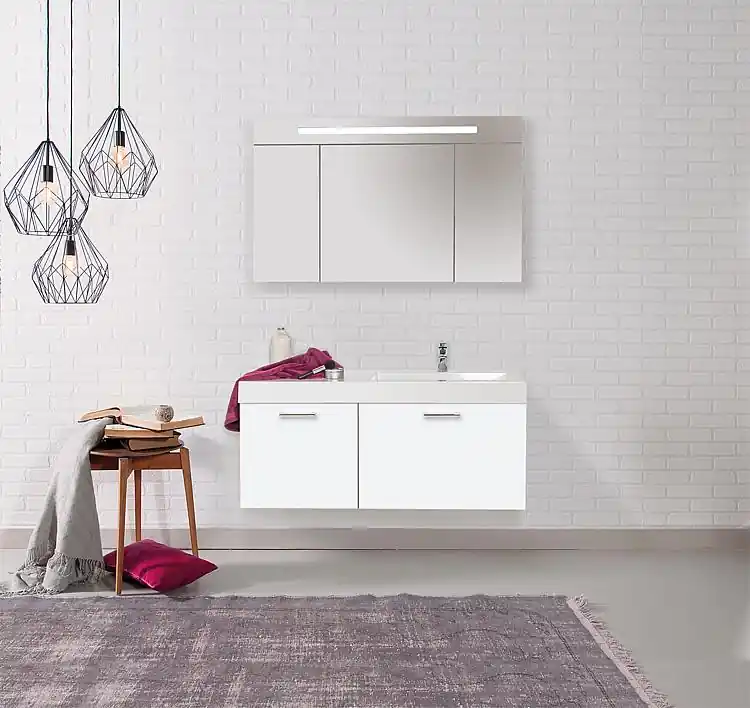 Badmöbel-Set EMPI Serie MAA weiß Hochglanz Angebot