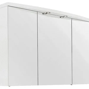 Echt Spiegelschrank mit Beleuchtung weiß Dekor 3 Türen 1200x798x340mm