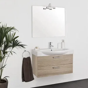 Badmöbel-Set EMIRA Serie MAA Lärche bicolor Sichere Zahlung