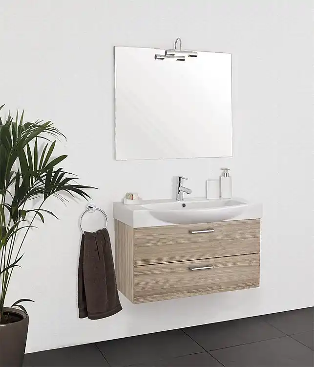 Badmöbel-Set EMIRA Serie MAA Lärche bicolor Sichere Zahlung