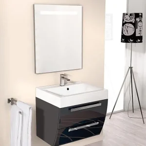 Sale Badmöbel-Set ENNA Serie MAB anthrazit Hochglanz Breite 600mm