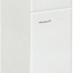 Hochschrank Serie MAC 1 Türe 2 Ausz. weiß Dekor Anschlag re. 300x984x320mm Neue Kollektion