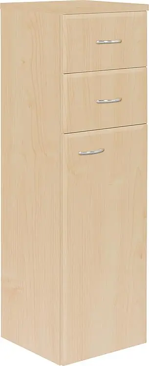 Hochschrank Serie MAC 1 Türe 2 Ausz. Birne Dekor Anschlag li. 300x984x320mm Highlight