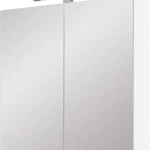 Spiegelschrank mit Beleuchtung weiß Hochglanz 2 Türen 700x770x208mm Preisknaller
