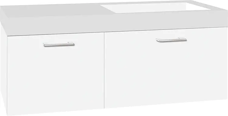 WTU+Mineralguss-WT EMPI weiß Hochglanz 2 Auszüge 1205x534x508mm Mega-Angebot