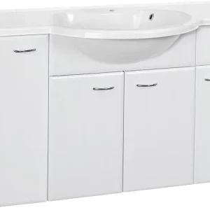 WTU+Mineralguss-WT EMUNA weiß Hgl. 4 Türen 1 Auszug 1200x670x330/500 Neu Im Sortiment