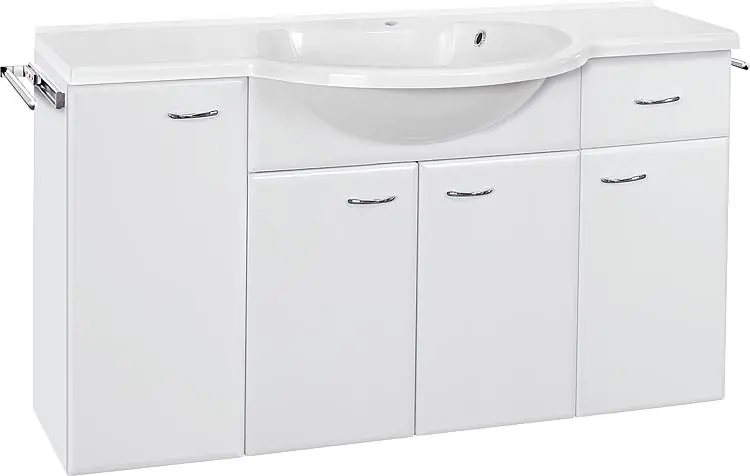 WTU+Mineralguss-WT EMUNA weiß Hgl. 4 Türen 1 Auszug 1200x670x330/500 Neu Im Sortiment